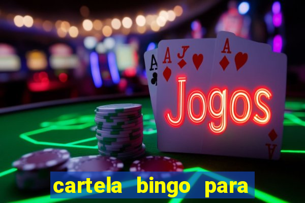 cartela bingo para cha de cozinha imprimir gratis