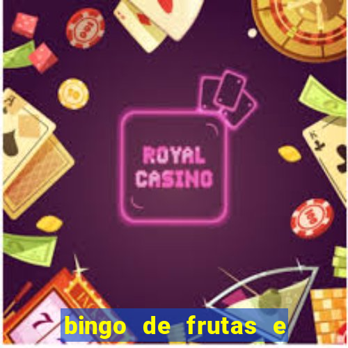 bingo de frutas e legumes para imprimir