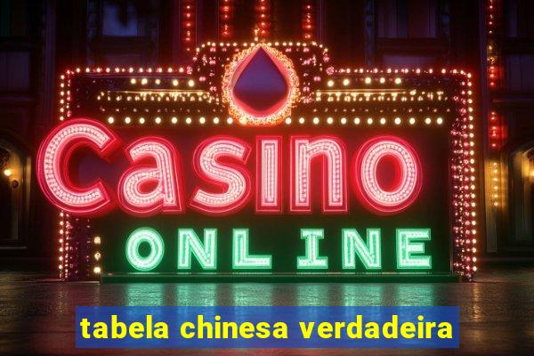 tabela chinesa verdadeira