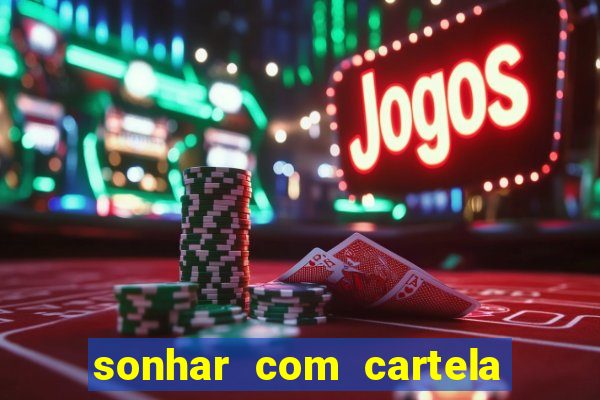 sonhar com cartela de bingo